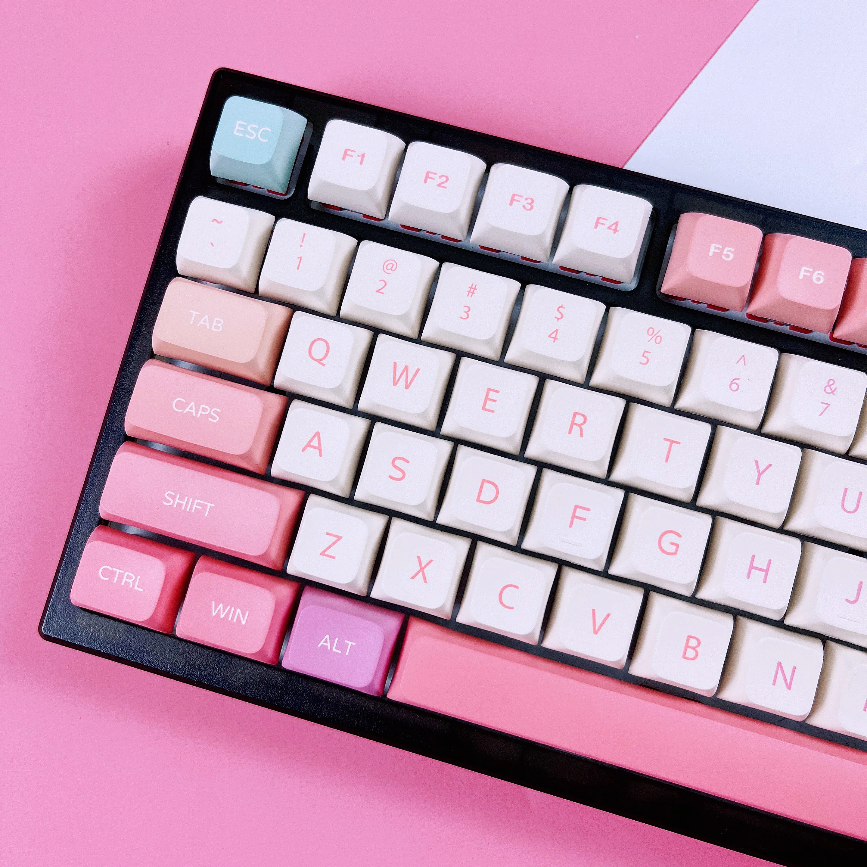 

135 Key Sunset Theme Keycaps Dye Sublimation XDA Profile Pink White PBT Keycaps For MX Switch GK61 IK75 GK64 Mechanical Keyboard