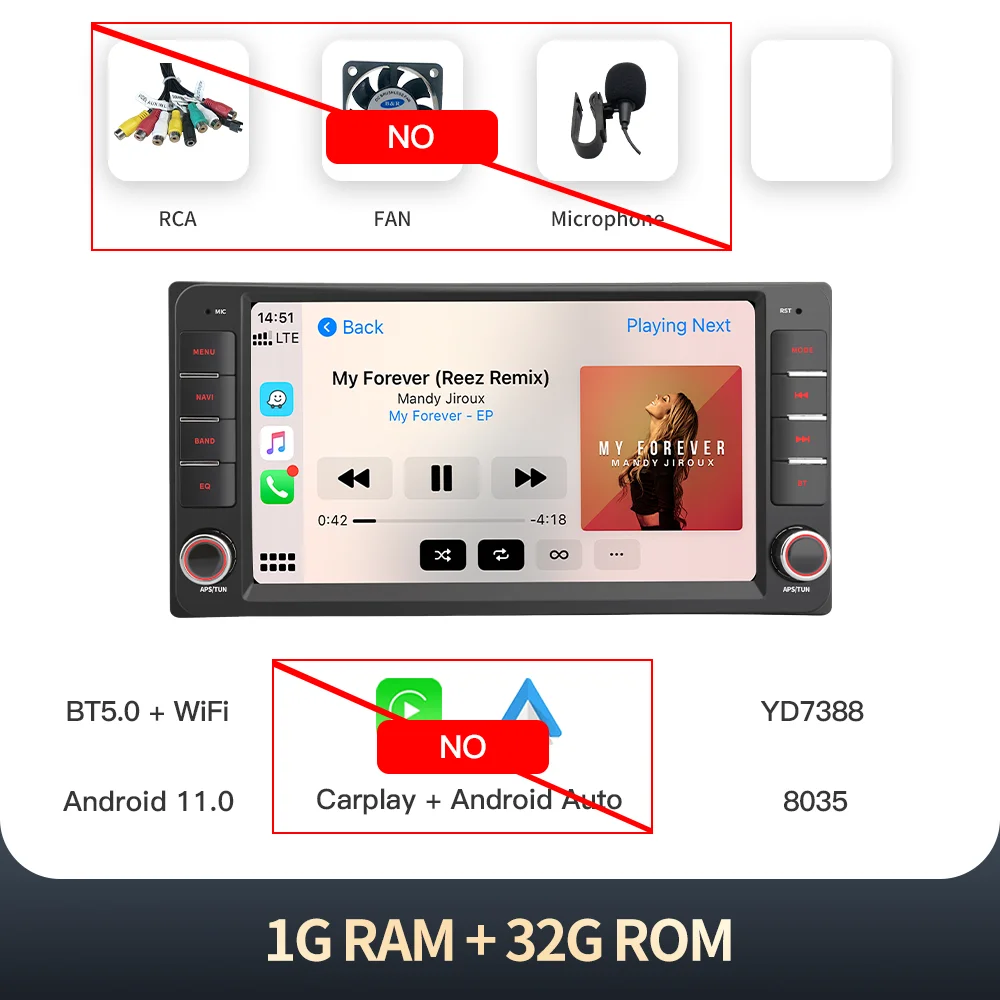 Kingchange Android 14 7 "2 Din автомобильное мультимедийное радио стерео для Toyota VIOS CROWN CAMRY HIACE PREVIA COROLLA RAV4 CarPlay Auto
Kingchange Android 14 7 "2 Din автомобильное мультимедийное радио стерео для Toyota VIOS CROWN CAMRY HIACE PREVIA COROLLA RAV4 CarPlay Auto