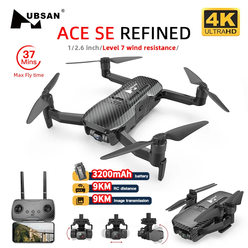 Hubsan ACE SE R REFINED GPS Drone With 4K HD Camera 9KM WIFI 3-axis Gimbal Brushless Quadcopter Professional FPV RC Dron Vs Fimi
Hubsan ACE SE R REFINED GPS Drone With 4K HD Camera 9KM WIFI 3-axis Gimbal Brushless Quadcopter Professional FPV RC Dron Vs Fimi