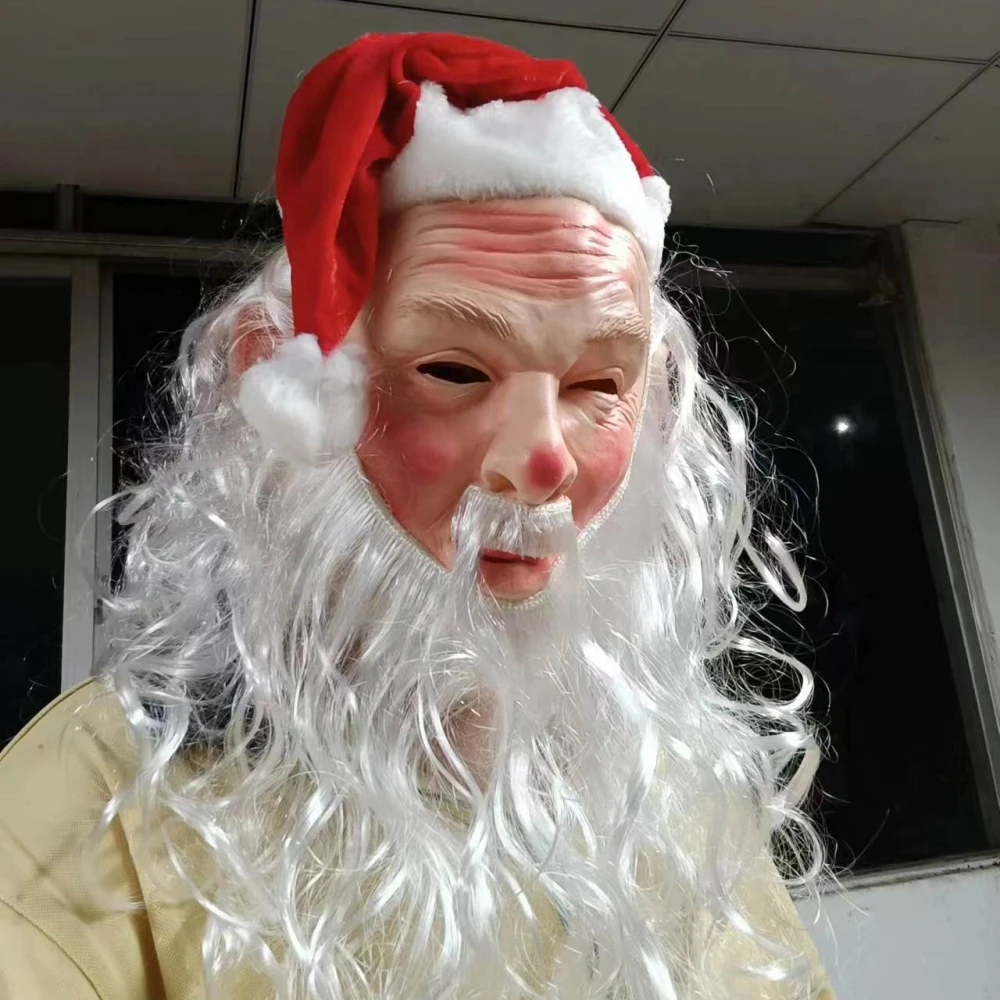 Top Selling Christmas Santa Latex Mask with Red Santa Hat and Beard Overhead Mask Costume Set Props Masquerade Party Fancy Dress
Top Selling Christmas Santa Latex Mask with Red Santa Hat and Beard Overhead Mask Costume Set Props Masquerade Party Fancy Dress