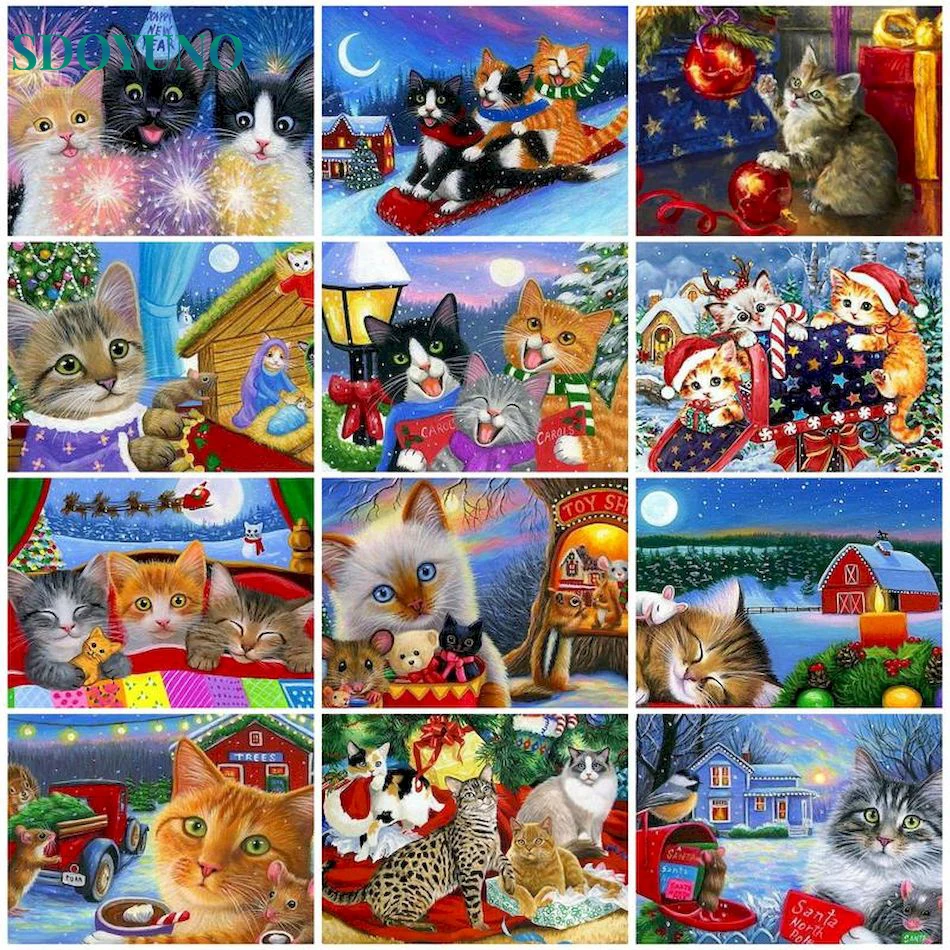 SDOYUNO Christmas DIY Picture By Number Cat Landscape Oil Painting By Numbers On Canvas Digital Painting Frameless Draw Number
SDOYUNO Christmas DIY Picture By Number Cat Landscape Oil Painting By Numbers On Canvas Digital Painting Frameless Draw Number