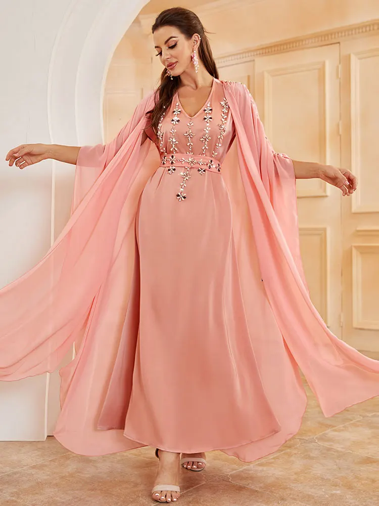 Moroccan Kaftan Luxury 2 Pieces Evening Long Dress Women Handsewn Rhinestone Embroidery Chiffon Abaya Ramadan Muslim Party Sets
Moroccan Kaftan Luxury 2 Pieces Evening Long Dress Women Handsewn Rhinestone Embroidery Chiffon Abaya Ramadan Muslim Party Sets