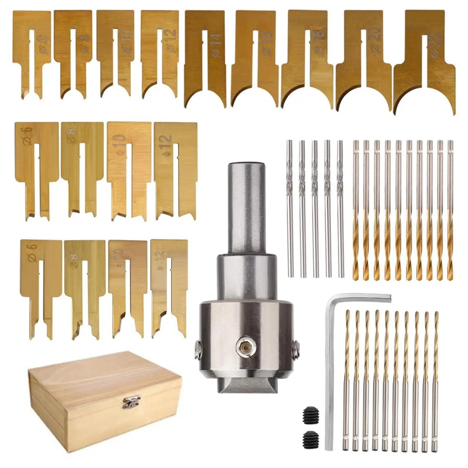 52x Wooden Beads Drill Bits Ball Blades Woodworking Tool Kit Milling Cutter Set with Wooden Case DIY Handicraft Carpentry Tools
52x Wooden Beads Drill Bits Ball Blades Woodworking Tool Kit Milling Cutter Set with Wooden Case DIY Handicraft Carpentry Tools