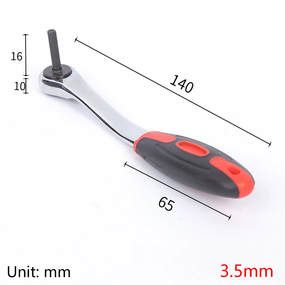 1pc 72 Teeth Drive Ratchet Wrench Socket Bit Dual Purpose Electroplating 45# Steel Rubber Handle 3.5/4/5/6mm Hand Tools Wrench
1pc 72 Teeth Drive Ratchet Wrench Socket Bit Dual Purpose Electroplating 45# Steel Rubber Handle 3.5/4/5/6mm Hand Tools Wrench