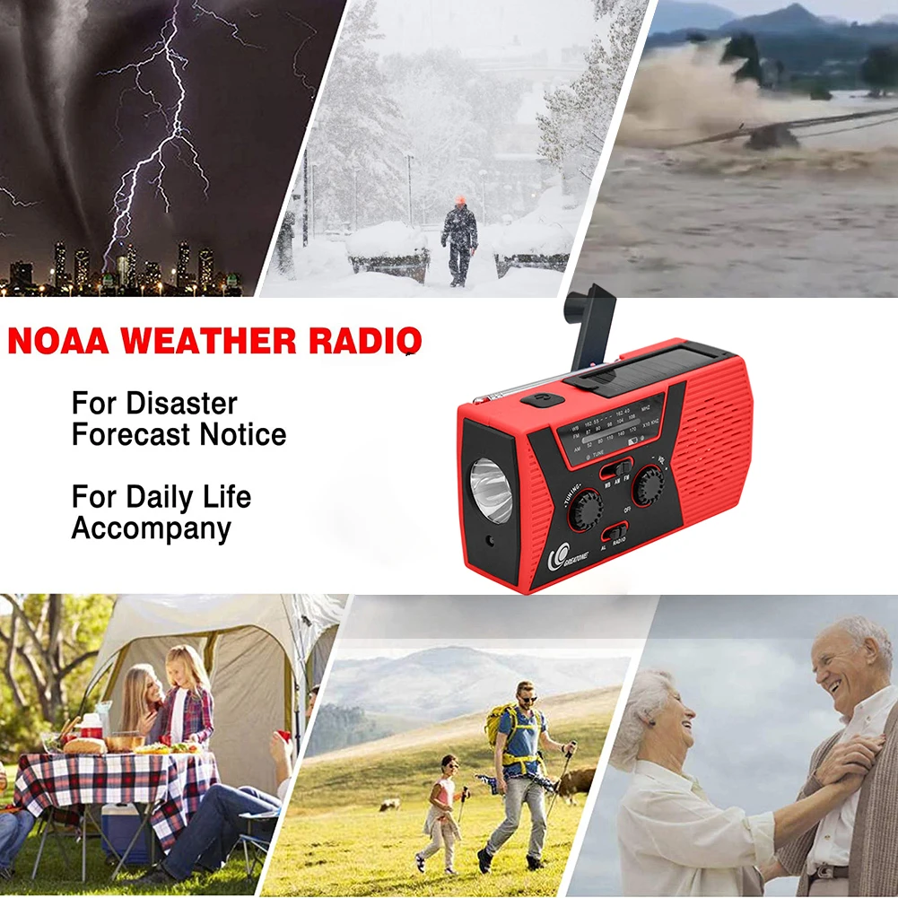 Multifunctional Radio Hand Crank Solar USB Charging FM AM WB NOAA Weather Radio Emergency LED FlashlightPower Bank
Multifunctional Radio Hand Crank Solar USB Charging FM AM WB NOAA Weather Radio Emergency LED FlashlightPower Bank
