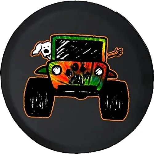 Funny Spare Tire Wheel Cover for Camper SUV Trailer Truck RV JP Thick PVC Leather | Tie Dye Paw Print Wave Offroad Girl Black 28
Funny Spare Tire Wheel Cover for Camper SUV Trailer Truck RV JP Thick PVC Leather | Tie Dye Paw Print Wave Offroad Girl Black 28
