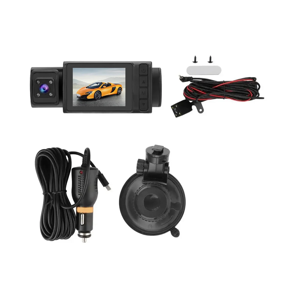 2Inch 1080P Scren Car Camera DVR Car Dashcam Front & Rear Camera with Inside Camera 24 Hour Parking Montior
2Inch 1080P Scren Car Camera DVR Car Dashcam Front & Rear Camera with Inside Camera 24 Hour Parking Montior