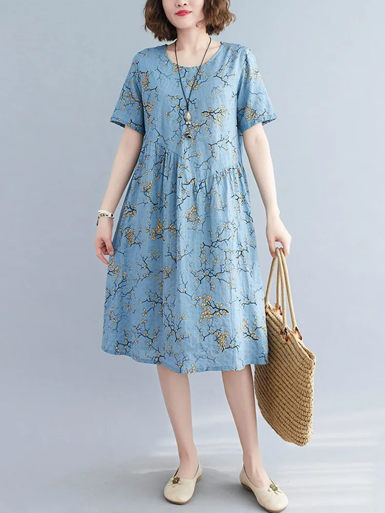 Women Summer Casual Dress New Arrival 2022 Vintage Style Floral Print Loose Comfortable Cotton Ladies A-line Long Dresses D299
Women Summer Casual Dress New Arrival 2022 Vintage Style Floral Print Loose Comfortable Cotton Ladies A-line Long Dresses D299