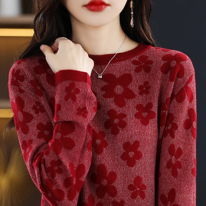 Wool Cashmere Sweater O-neck Women Autumn Winter Kint Oversized Flower Sweaters Loose Pullover Long Sleeve Female Jumper Tops
Wool Cashmere Sweater O-neck Women Autumn Winter Kint Oversized Flower Sweaters Loose Pullover Long Sleeve Female Jumper Tops