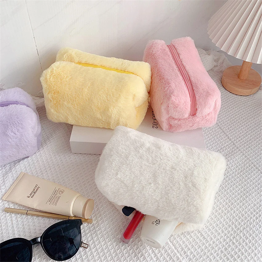 1pc Solid Color Makeup Bags Soft Plush Cosmetic Make Up Brushes Storage Case Travel Toiletry Organizer Handbag Case Necessaries
1pc Solid Color Makeup Bags Soft Plush Cosmetic Make Up Brushes Storage Case Travel Toiletry Organizer Handbag Case Necessaries