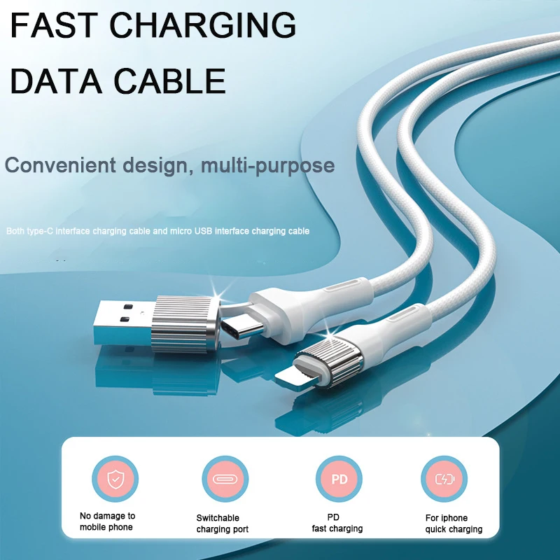 4 IN 1 PD Cable 5A USB/Type-C Charging Port For IOS Type-C Mobile Phone Tablet Laptop Charging Cable Universal Multi-function
4 IN 1 PD Cable 5A USB/Type-C Charging Port For IOS Type-C Mobile Phone Tablet Laptop Charging Cable Universal Multi-function