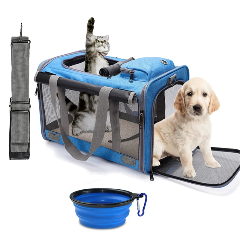 Pet Carrier for Large Cats, Soft-Sided Cat Carrier for Medium Big Cats and Puppy up to 20lbs, Washable Dog Carrier With a Bowl,
Pet Carrier for Large Cats, Soft-Sided Cat Carrier for Medium Big Cats and Puppy up to 20lbs, Washable Dog Carrier With a Bowl,