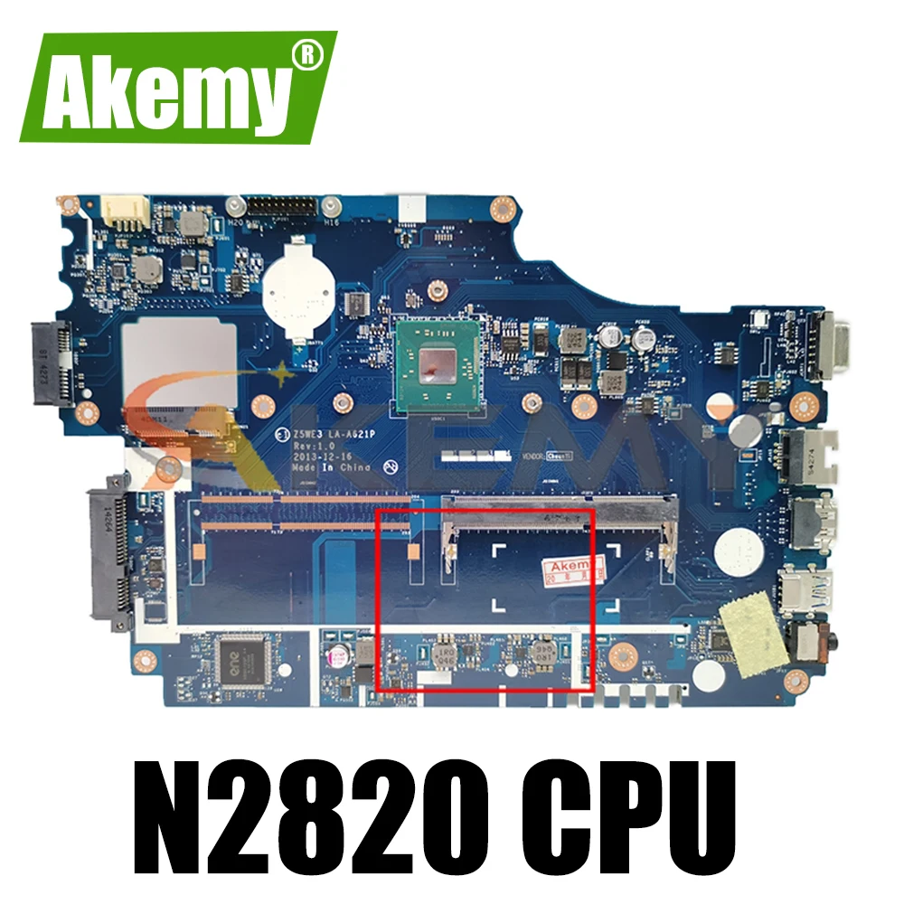 

AKEMY NBY4711002 NB.Y4711.002 Main board For Acer aspire E1-510 E1-510-2500 Laptop Motherboard Z5WE3 LA-A621P N2820 CPU DDR3