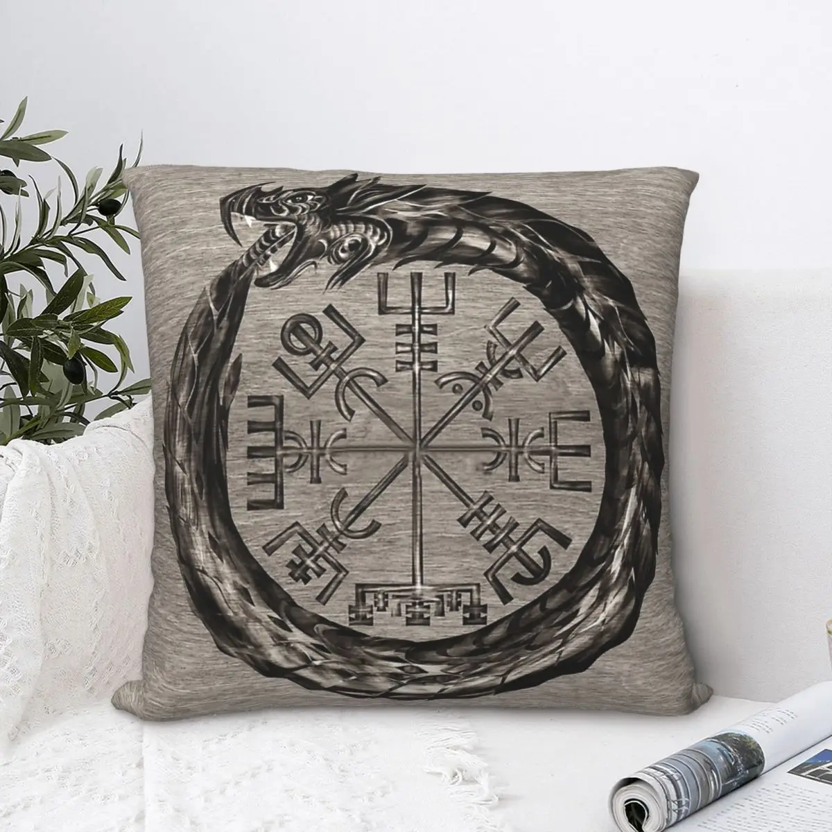 Ouroboros With Vegvisir Throw Pillow Case Viking Norse Mythology Cushion For Home Sofa Chair Decorative Hug Pillowcase
Ouroboros With Vegvisir Throw Pillow Case Viking Norse Mythology Cushion For Home Sofa Chair Decorative Hug Pillowcase