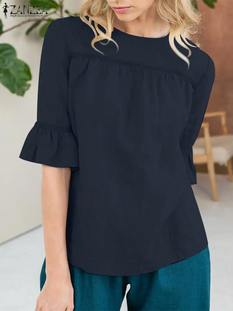 ZANZEA Elegant Party Blusas Fashion Lace Crochet Blouse Summer Women Half Sleeve Flounce Shirt Casual O Neck Loose Tunic Tops
ZANZEA Elegant Party Blusas Fashion Lace Crochet Blouse Summer Women Half Sleeve Flounce Shirt Casual O Neck Loose Tunic Tops