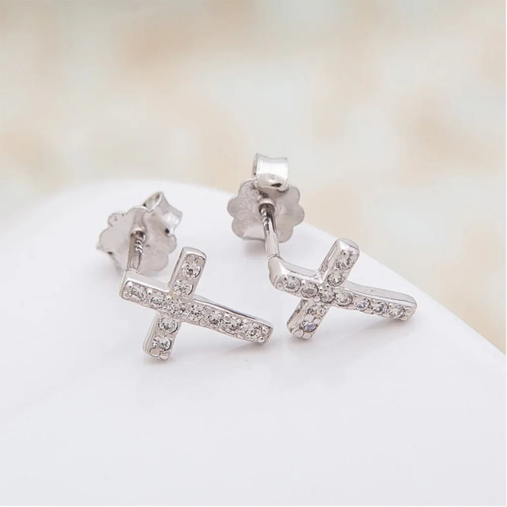 Fashion 925 Stamp Silver Color Zircon Small Earrings Crosses Korean Ear Piercing Stud Earrings Fine Women's Accessories Jewelry
Fashion 925 Stamp Silver Color Zircon Small Earrings Crosses Korean Ear Piercing Stud Earrings Fine Women's Accessories Jewelry