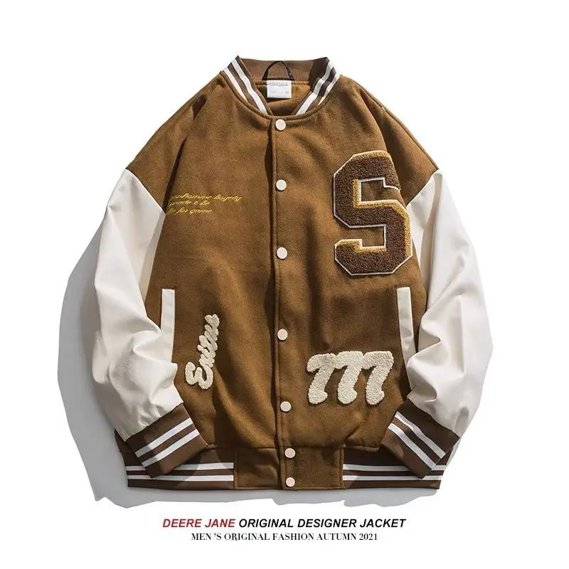 Couple's New American Retro Leather Sleeves Men and Women Loose Trend Baseball Uniforms Embroidered Hip-hop Jacket Jacket Men
Couple's New American Retro Leather Sleeves Men and Women Loose Trend Baseball Uniforms Embroidered Hip-hop Jacket Jacket Men