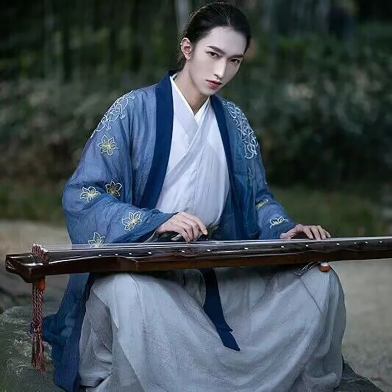 Chinese Hanfu Dress Couples Halloween Carnival Cos Costume Ancient Embroidered Hanfu Blue&Gray Sets For Men Women Plus Size 2XL
Chinese Hanfu Dress Couples Halloween Carnival Cos Costume Ancient Embroidered Hanfu Blue&Gray Sets For Men Women Plus Size 2XL
