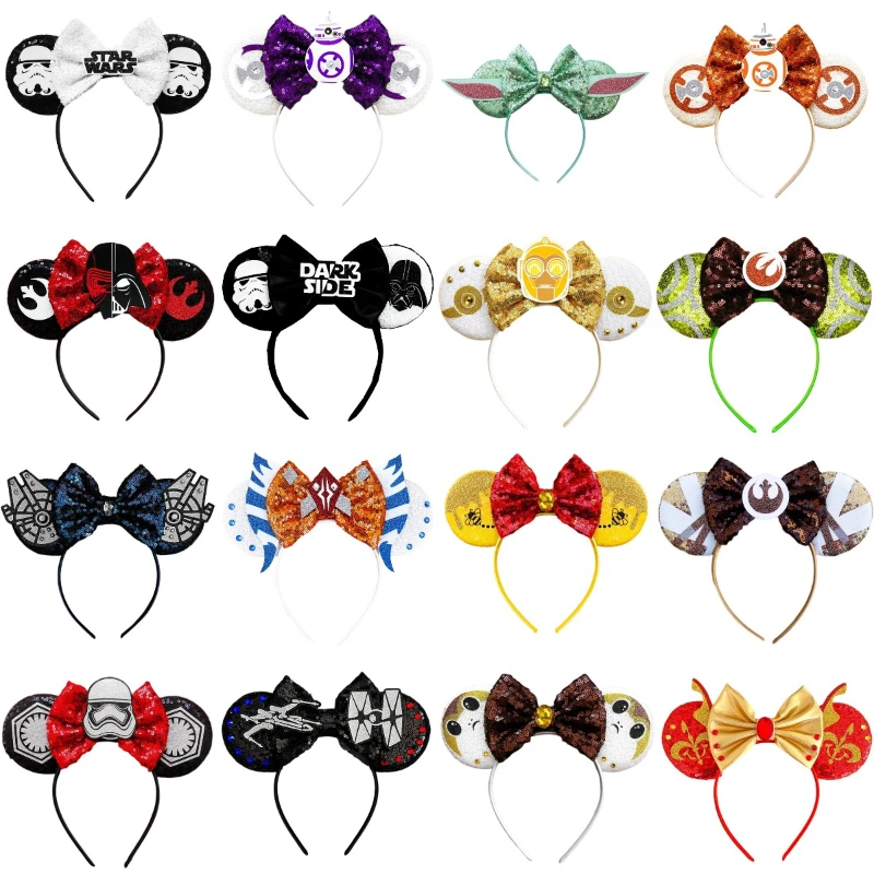 Disney Star Wars Headbands For Women Sequins Bow C-3PO Hair Accessories Master Yoda Headwear Girl Darth Vader Hairband Kids Gift
Disney Star Wars Headbands For Women Sequins Bow C-3PO Hair Accessories Master Yoda Headwear Girl Darth Vader Hairband Kids Gift
