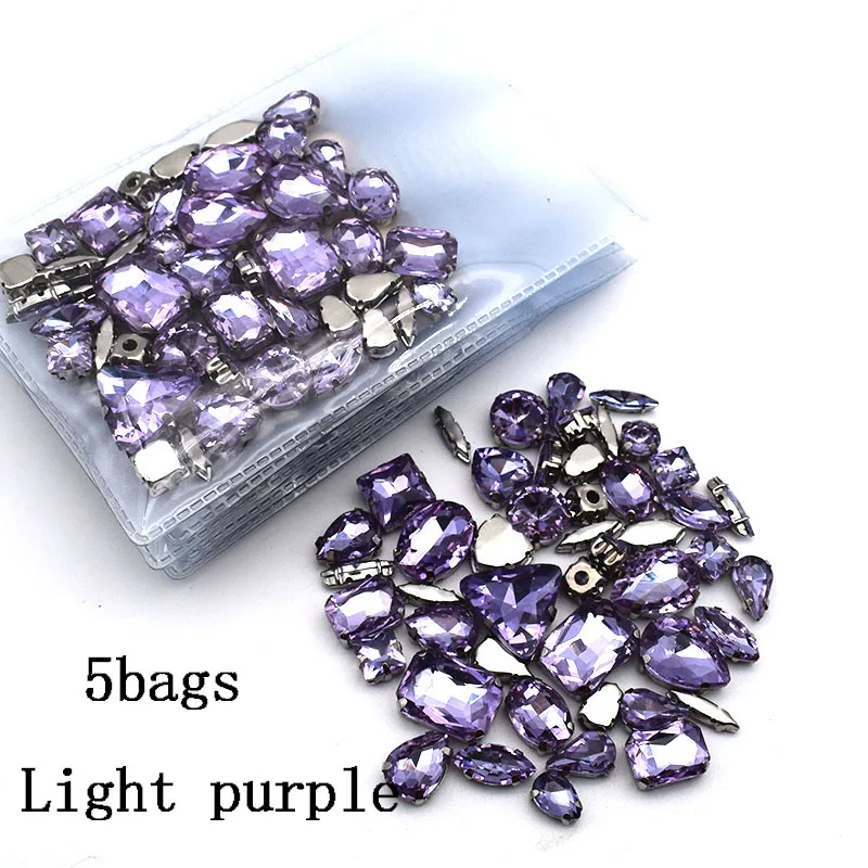 Top Light Purple 5 Bags Mix Shape Glass Diamond Crystals Flatback Loose Rhinestones with Silver Sew Base Clothes Dress Accessory
Top Light Purple 5 Bags Mix Shape Glass Diamond Crystals Flatback Loose Rhinestones with Silver Sew Base Clothes Dress Accessory