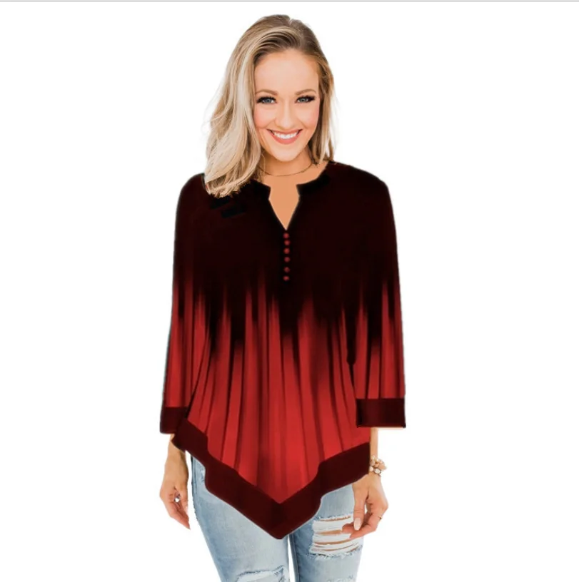 Spring Summer 3/4 Sleeve Print T-Shirts Irregular Fashion Casual Plus Size Loose Pullovers Tee Shirt Femme Tops Women Clothing
Spring Summer 3/4 Sleeve Print T-Shirts Irregular Fashion Casual Plus Size Loose Pullovers Tee Shirt Femme Tops Women Clothing