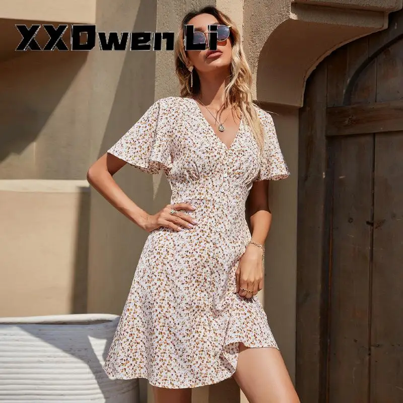 Summer Dress For Women Floral Print Ruffles Button Elegant Mini Dress 2021 Flare Short Sleeve Party Vacation Elegant Dresses
Summer Dress For Women Floral Print Ruffles Button Elegant Mini Dress 2021 Flare Short Sleeve Party Vacation Elegant Dresses