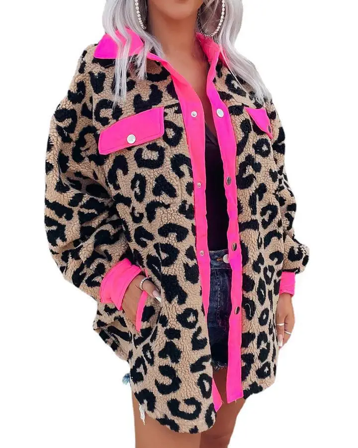 Women Button Winter Overcoat Female Pocket Wool Fleece Leopard Warm Coat Outerwear Maxi Long Elegant Jacket Casco Feminino
Women Button Winter Overcoat Female Pocket Wool Fleece Leopard Warm Coat Outerwear Maxi Long Elegant Jacket Casco Feminino