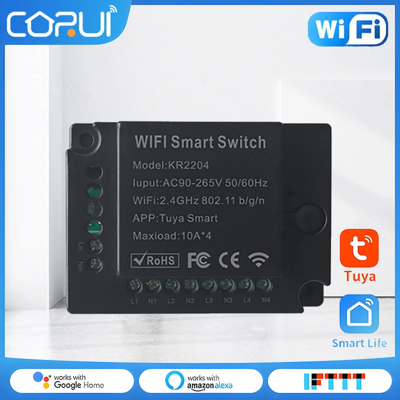 Смарт-выключатель CORUI Tuya с Wi-Fi и голосовым управлением
Смарт-выключатель CORUI Tuya с Wi-Fi и голосовым управлением
