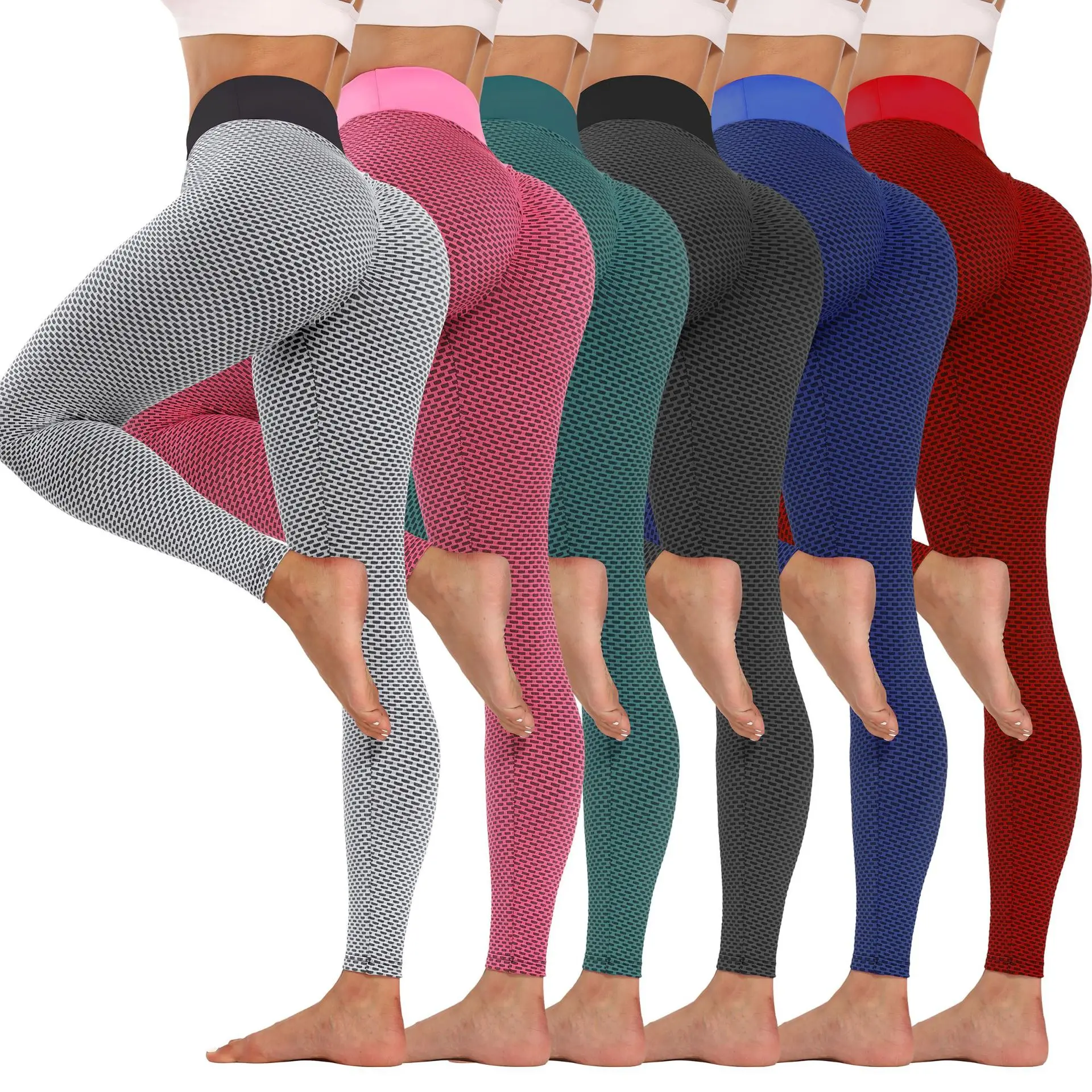 

Womens High Waisted Yoga Pants Tummy Control Scrunched Booty Leggings Workout Running Butt Lift Textured Tights