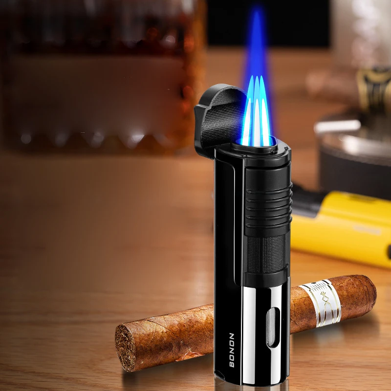 Butane Gas Lighters Metal Torch Lighters Cigarette Lighters Three Torch Windproof Lighters Unusual Lighters Men's Gadgets
Butane Gas Lighters Metal Torch Lighters Cigarette Lighters Three Torch Windproof Lighters Unusual Lighters Men's Gadgets