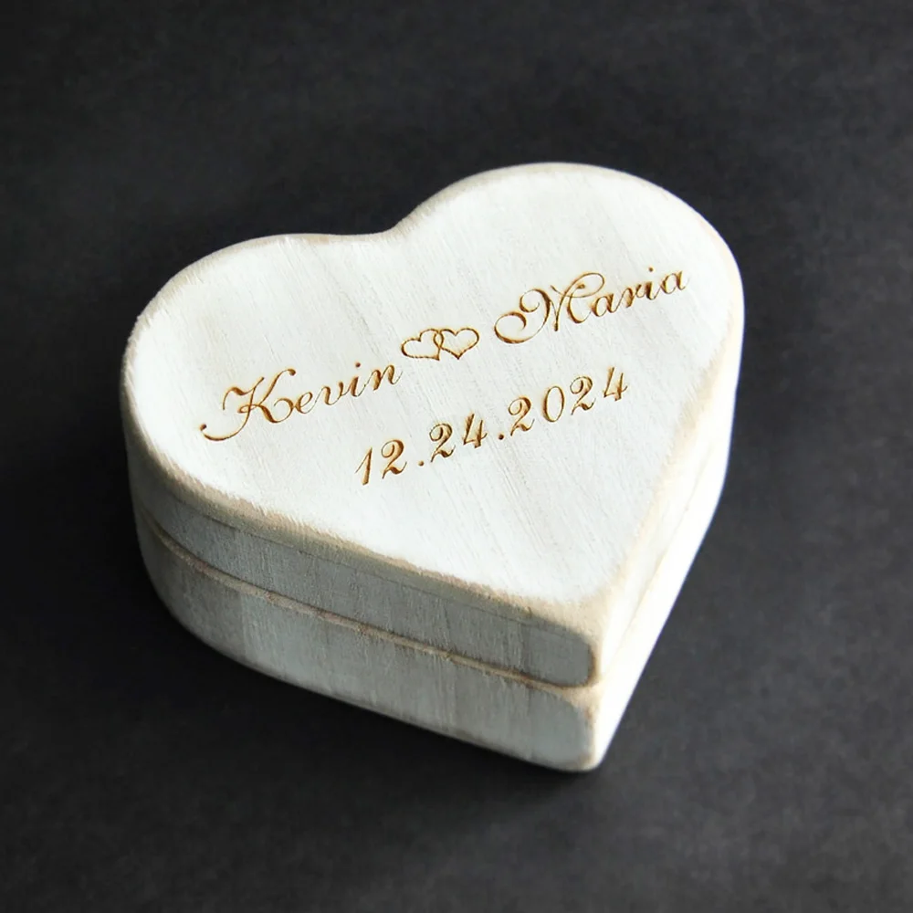 Custom Wedding Ring Bearer Box Personalized Heart Wedding Ring Box Engraved Wooden Ring Box Engagement Ring Holder Jewelry Box
Custom Wedding Ring Bearer Box Personalized Heart Wedding Ring Box Engraved Wooden Ring Box Engagement Ring Holder Jewelry Box