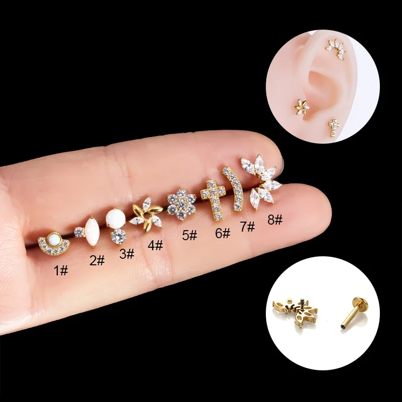 G23 Titanium Piercing Labret Studs Goth Geometric CZ Internal Thread Lip Ear Nail Helix Cartilage Conch Piercing Body Jewelry 
G23 Titanium Piercing Labret Studs Goth Geometric CZ Internal Thread Lip Ear Nail Helix Cartilage Conch Piercing Body Jewelry