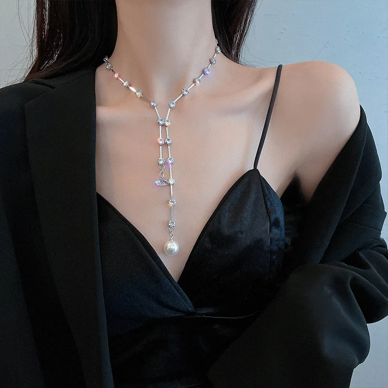 Minar Exquisite Bling Bling Rhinestones Y Shape Pendant Necklaces for Women Big Simulated Pearl Choker Necklace Wedding Jewelry
Minar Exquisite Bling Bling Rhinestones Y Shape Pendant Necklaces for Women Big Simulated Pearl Choker Necklace Wedding Jewelry