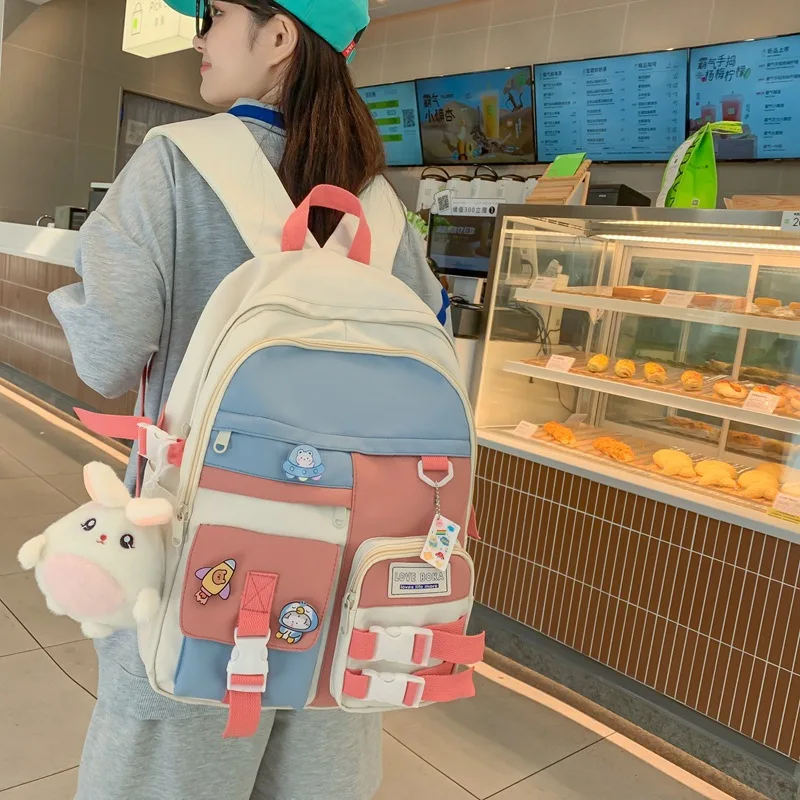 Kawaii color matching fresh backpacks travel leisure fashion backpack junior high school students school bags for girls
Kawaii color matching fresh backpacks travel leisure fashion backpack junior high school students school bags for girls