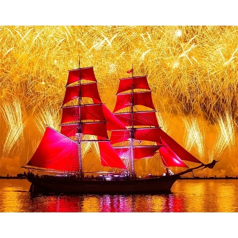 Fireworks Red Boat DIY Diamond Colored Landscape Diamond Embroidery Cross Embroidery Set 5D All Water Diamond Mosaic Art
Fireworks Red Boat DIY Diamond Colored Landscape Diamond Embroidery Cross Embroidery Set 5D All Water Diamond Mosaic Art