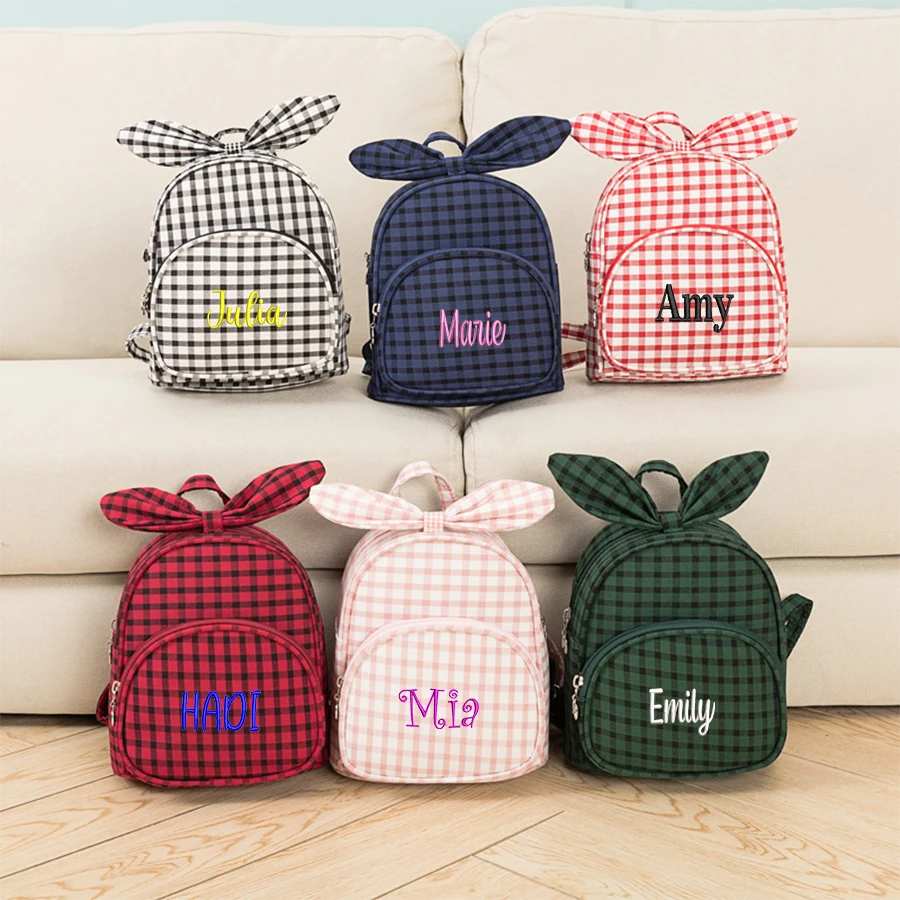 Personalized Embroidery Backpack High capacity Children's backpack Lattice Dance bag lovely Rabbit Backpack Storage bag
Personalized Embroidery Backpack High capacity Children's backpack Lattice Dance bag lovely Rabbit Backpack Storage bag