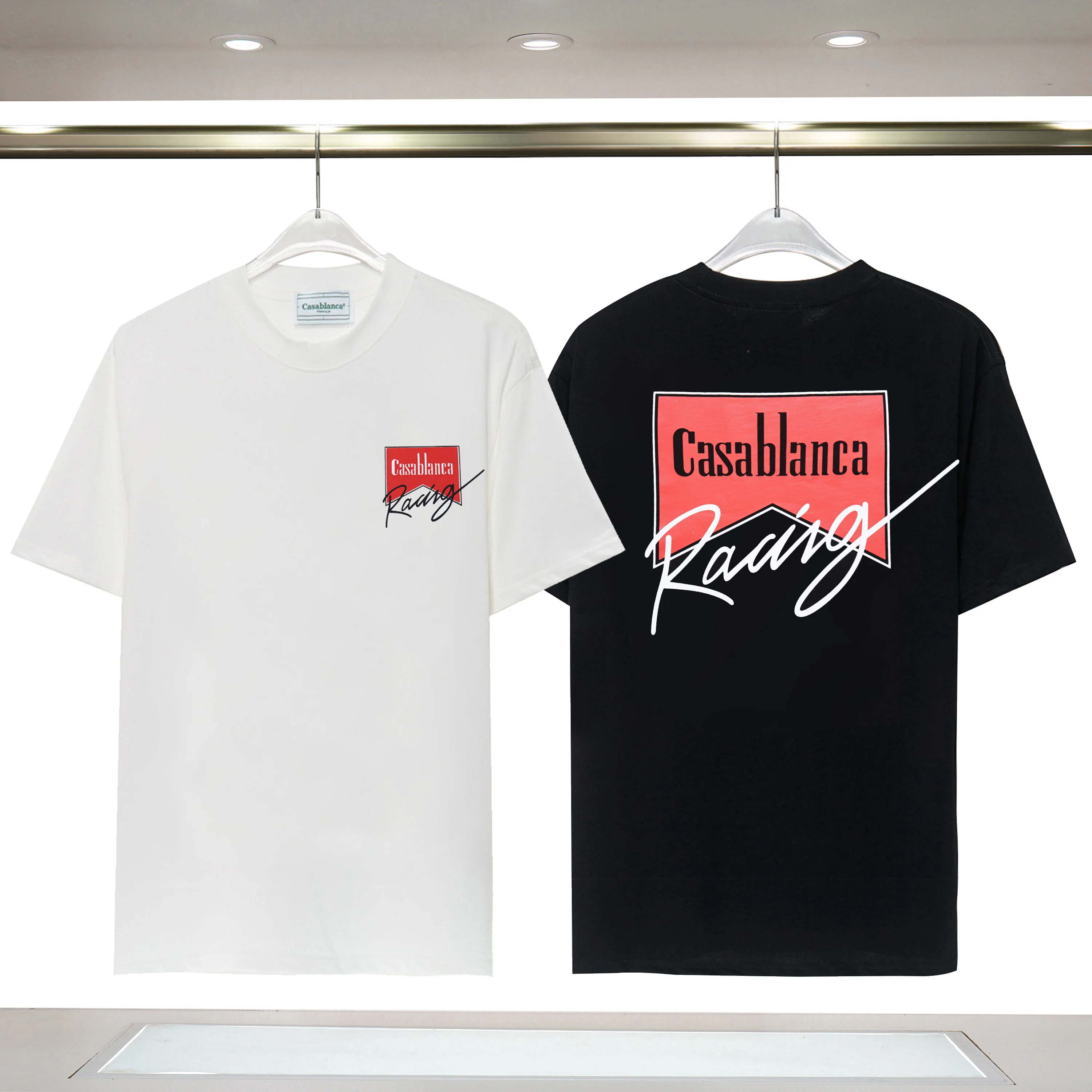 Summer fashion all-match Casablancas T-shirt red letter logo print short-sleeved top pure cotton loose men's and women's T-shirt
Summer fashion all-match Casablancas T-shirt red letter logo print short-sleeved top pure cotton loose men's and women's T-shirt