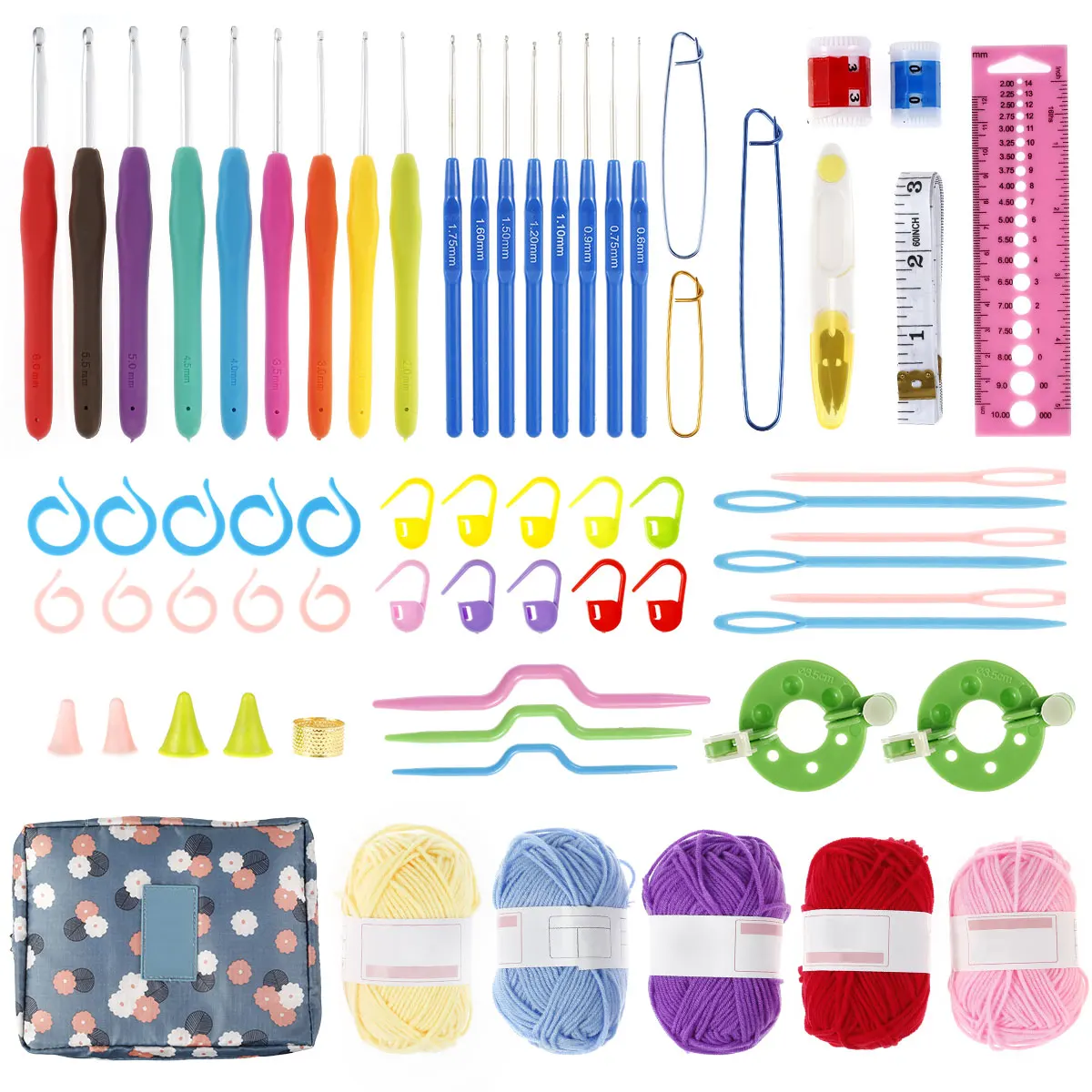 L Crochet Hook Set with Storage Bag 67Pcs Ergonomic Knitting Needles Tool Set with Soft Grip Handle Portable Full Crochet 
L Crochet Hook Set with Storage Bag 67Pcs Ergonomic Knitting Needles Tool Set with Soft Grip Handle Portable Full Crochet