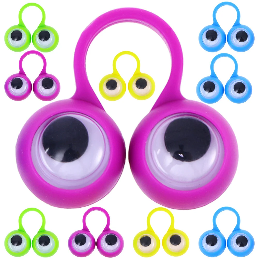 

24 Pcs Kidcraft Playset Eye Ring Children Toy Finger Puppet 3.5X3CM Learning Kids Adorable Plastic Plaything