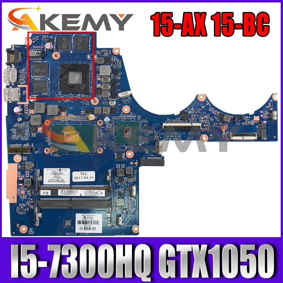 914773-001 914773-601 для HP TPN-Q173 15-AX 15-BC I5-7300HQ Материнская плата ноутбука DAG35DMBAD0 GTX1050 N17P-G0-A1
914773-001 914773-601 для HP TPN-Q173 15-AX 15-BC I5-7300HQ Материнская плата ноутбука DAG35DMBAD0 GTX1050 N17P-G0-A1