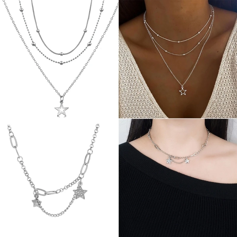Adjustable Chain Necklace Delicate Hollow Star Pendant Necklace for Birthday DropShip
Adjustable Chain Necklace Delicate Hollow Star Pendant Necklace for Birthday DropShip
