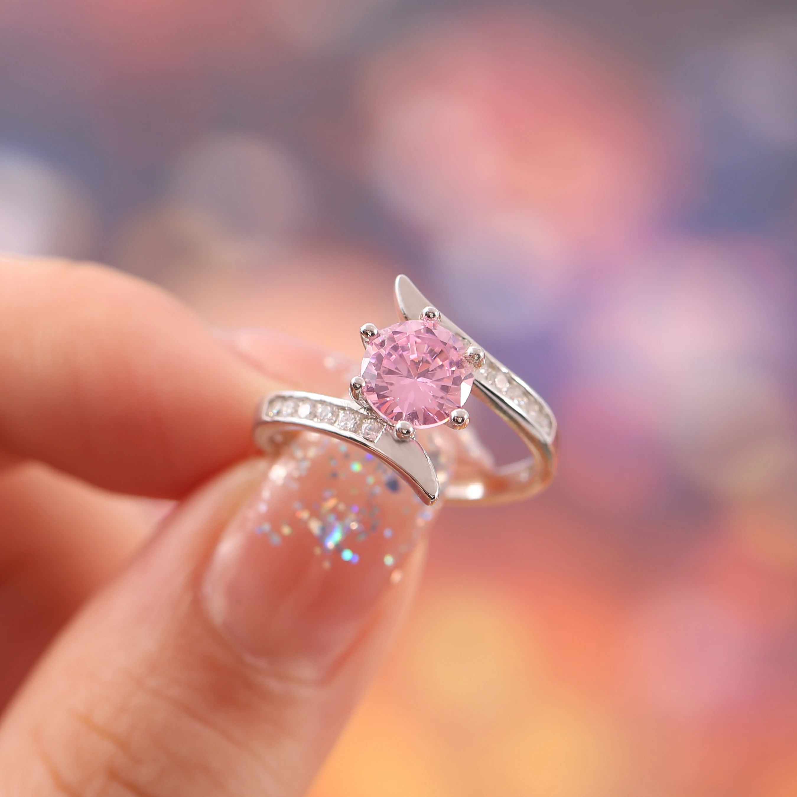 UFOORO Pink Cubic Zirconia Engagement and Wedding Ring for Women Silver Plated Fashion Brand Jewelry
UFOORO Pink Cubic Zirconia Engagement and Wedding Ring for Women Silver Plated Fashion Brand Jewelry