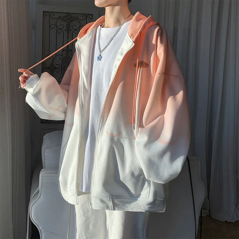 Мужская зимняя толстовка с капюшоном, с градиентом 
Мужская зимняя толстовка с капюшоном, с градиентом