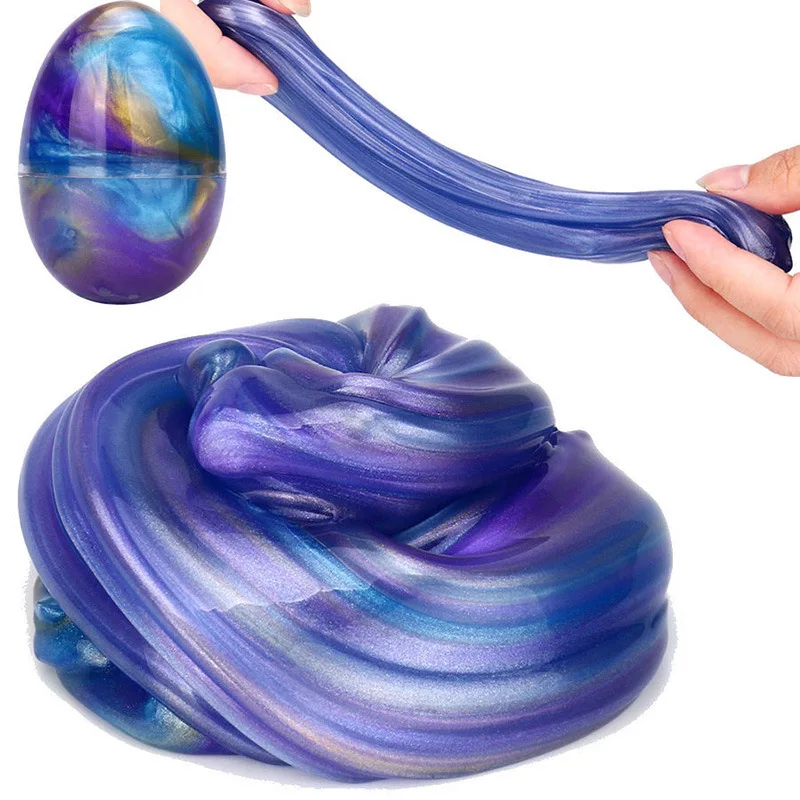 

Фиолетовая цветная кристальная глина для слайма, подвески из смолы, слизь в форме яйца, космическая грязь, крошечные игрушки, интеллектуальный пластилин, антистрессовая игрушка