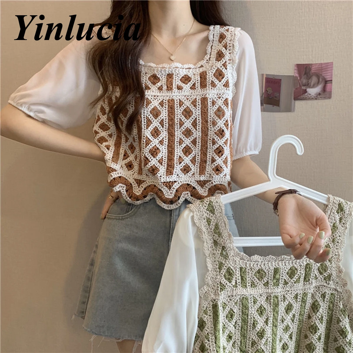 Tops Women Blouses Patchwork Knitted T Shirt Tee Blouse Elastic Slim Stylish Sophisticated Summer Cool Street Wear Vintage Sweet
Tops Women Blouses Patchwork Knitted T Shirt Tee Blouse Elastic Slim Stylish Sophisticated Summer Cool Street Wear Vintage Sweet