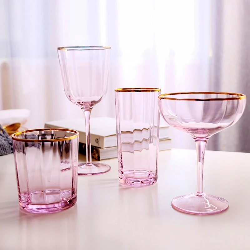 New Golden Edge Ripple Champagne Wine Glass Pink Transparent Lead Free Cocktail Glasses Crystal Whiskey Juice Drinking Cup
New Golden Edge Ripple Champagne Wine Glass Pink Transparent Lead Free Cocktail Glasses Crystal Whiskey Juice Drinking Cup
