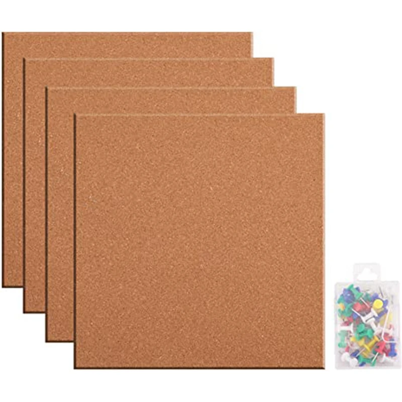 4 Pack Cork Tile Board 1/2Inch Thick Cork Board With Self Adhesive Backing, Quartet Cork Board For Home Office Decor
4 Pack Cork Tile Board 1/2Inch Thick Cork Board With Self Adhesive Backing, Quartet Cork Board For Home Office Decor
