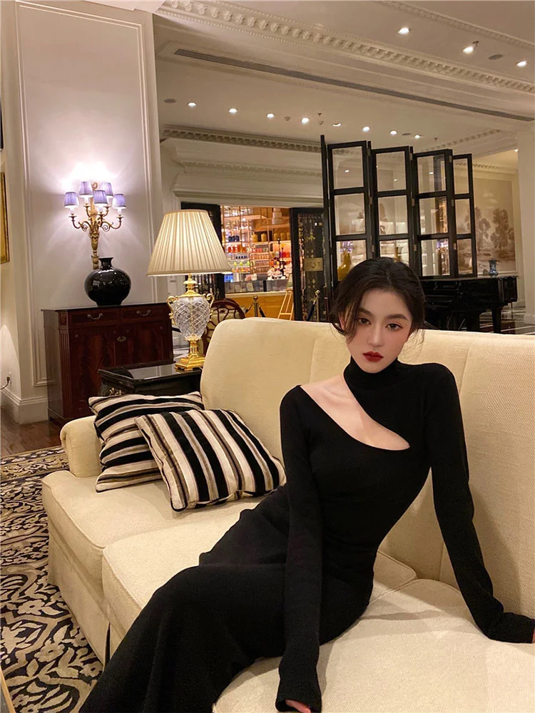 Black Sexy Off Shoulder Dress Women Vintage Elegant Highneck All Match Long Sleeve Bodycon Dresses Femme Party Date robe
Black Sexy Off Shoulder Dress Women Vintage Elegant Highneck All Match Long Sleeve Bodycon Dresses Femme Party Date robe