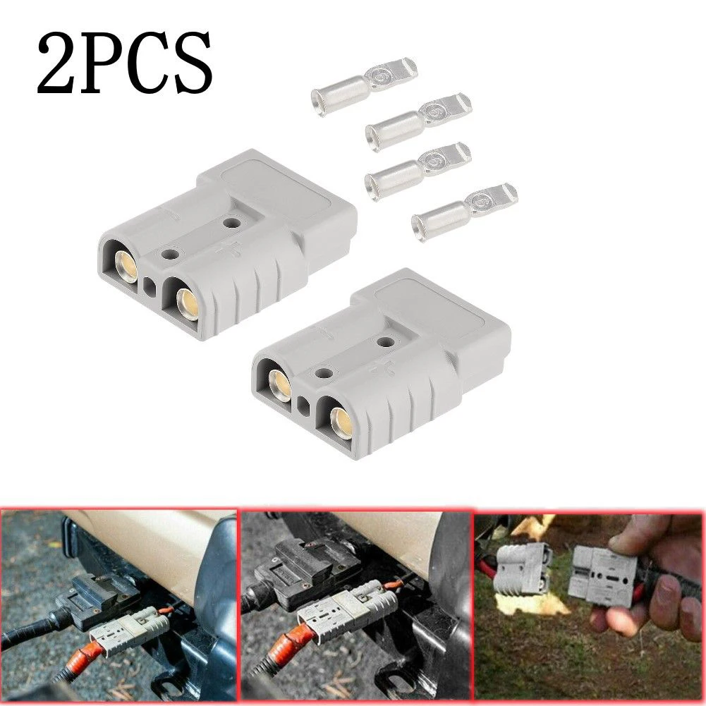 

2 Pcs 50 AMP 600V For Anderson Plug Cable Terminal Battery Power Connector Cable Connectors Pins Lugs Copper Terminals