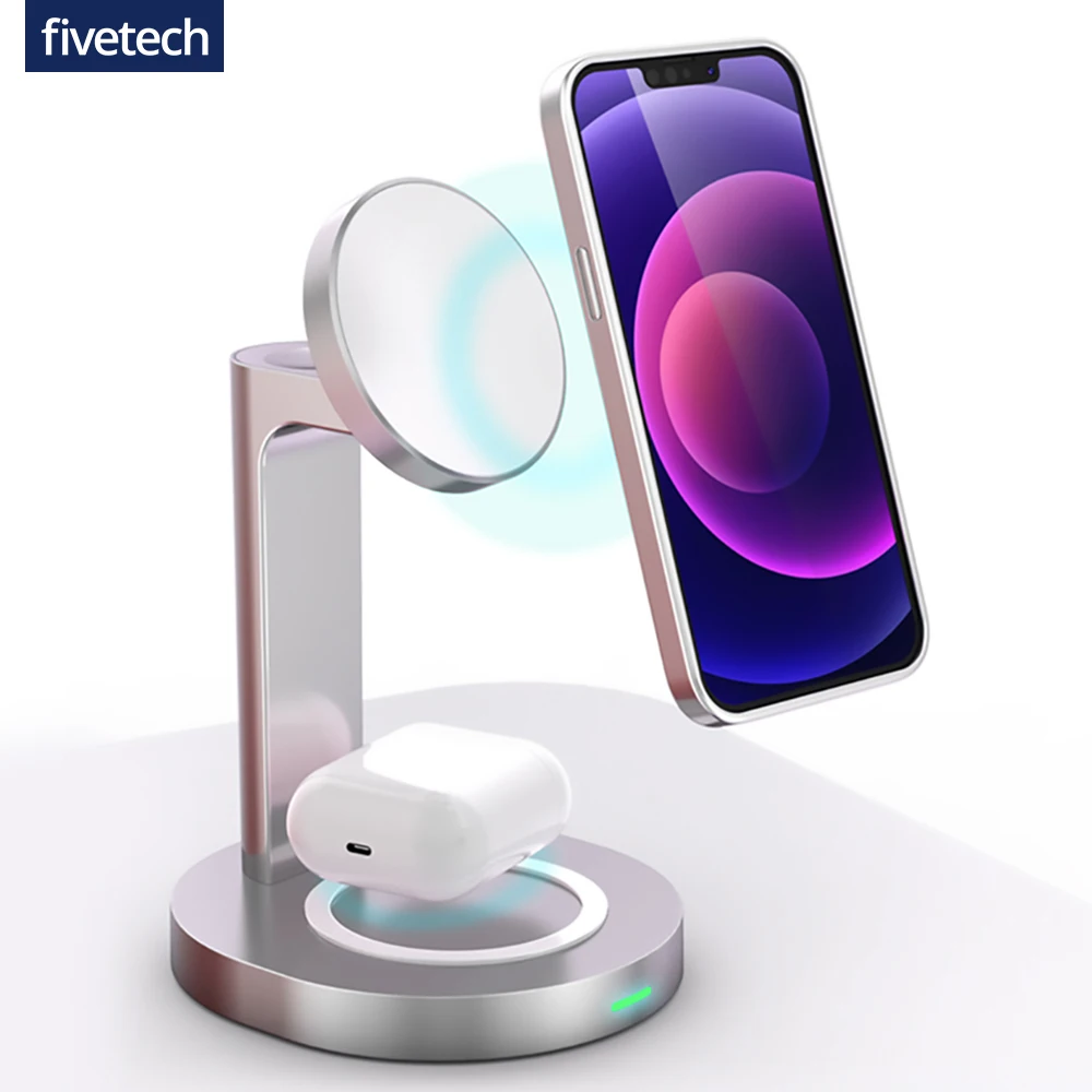 Magnetic 3 in 1 Wireless Charging Station for iPhone 12 13 Pro Max/Airpods Pro Desk Metal Wireless Charger for Apple Watch 7/6
Magnetic 3 in 1 Wireless Charging Station for iPhone 12 13 Pro Max/Airpods Pro Desk Metal Wireless Charger for Apple Watch 7/6